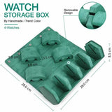 Luxury Man Travel Green Watch Roll-4 Slots-5