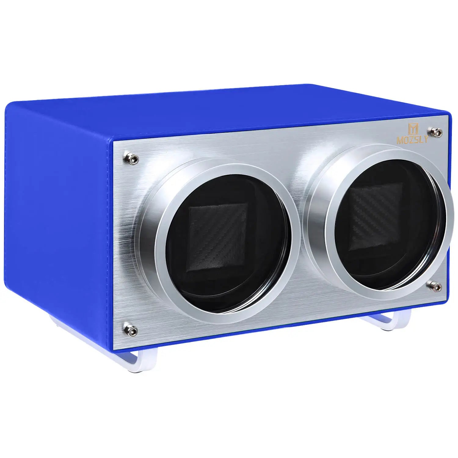 MOZSLY® Double Watch Winder - Blue Leather_03