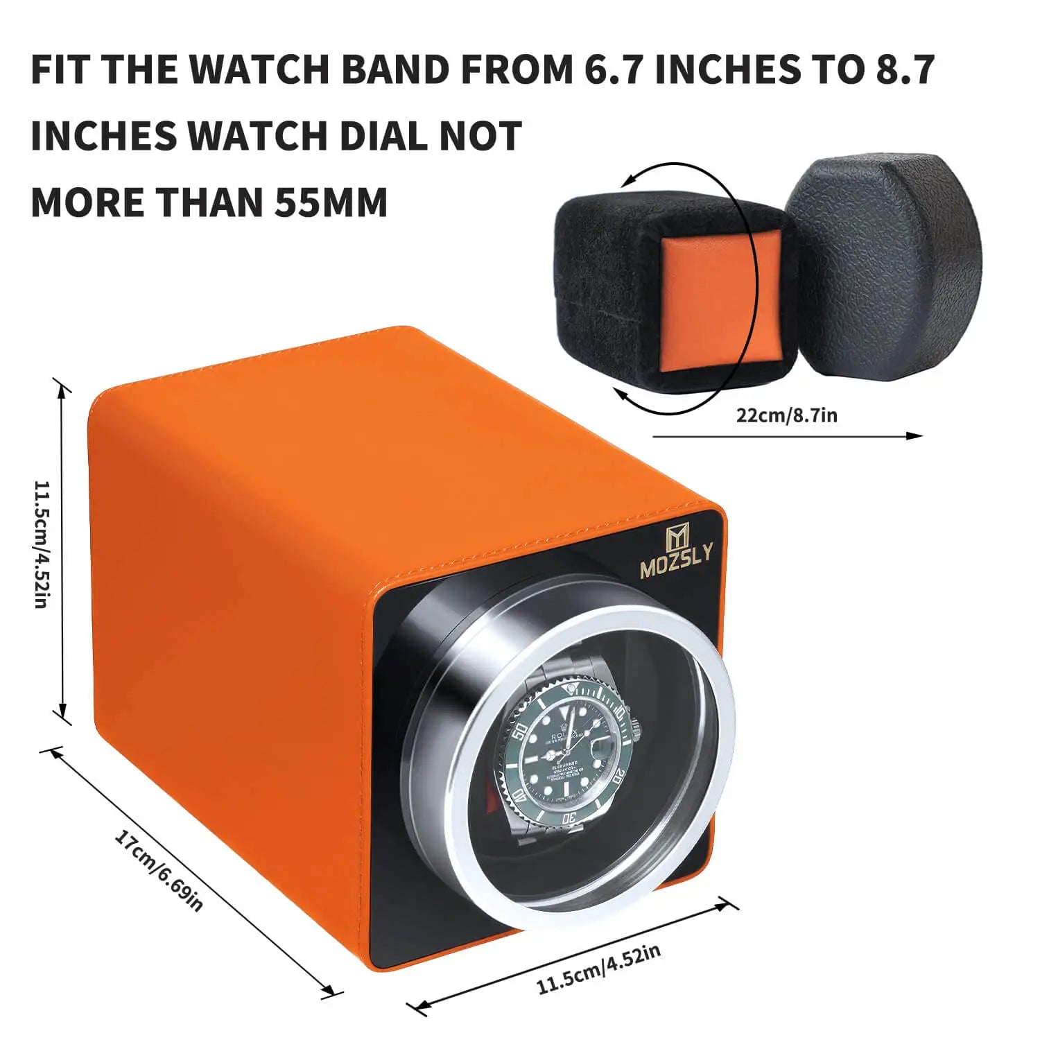 MOZSLY® Leather Watch Winder - Orange - mozsly_02