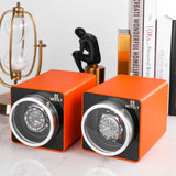 MOZSLY® Single Watch Winder - Orange Leather