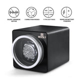 MOZSLY® Single Watch Winder - Black Leather_02