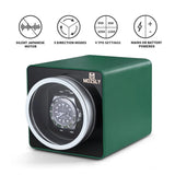 MOZSLY® Single Watch Winder - Green Leather_02