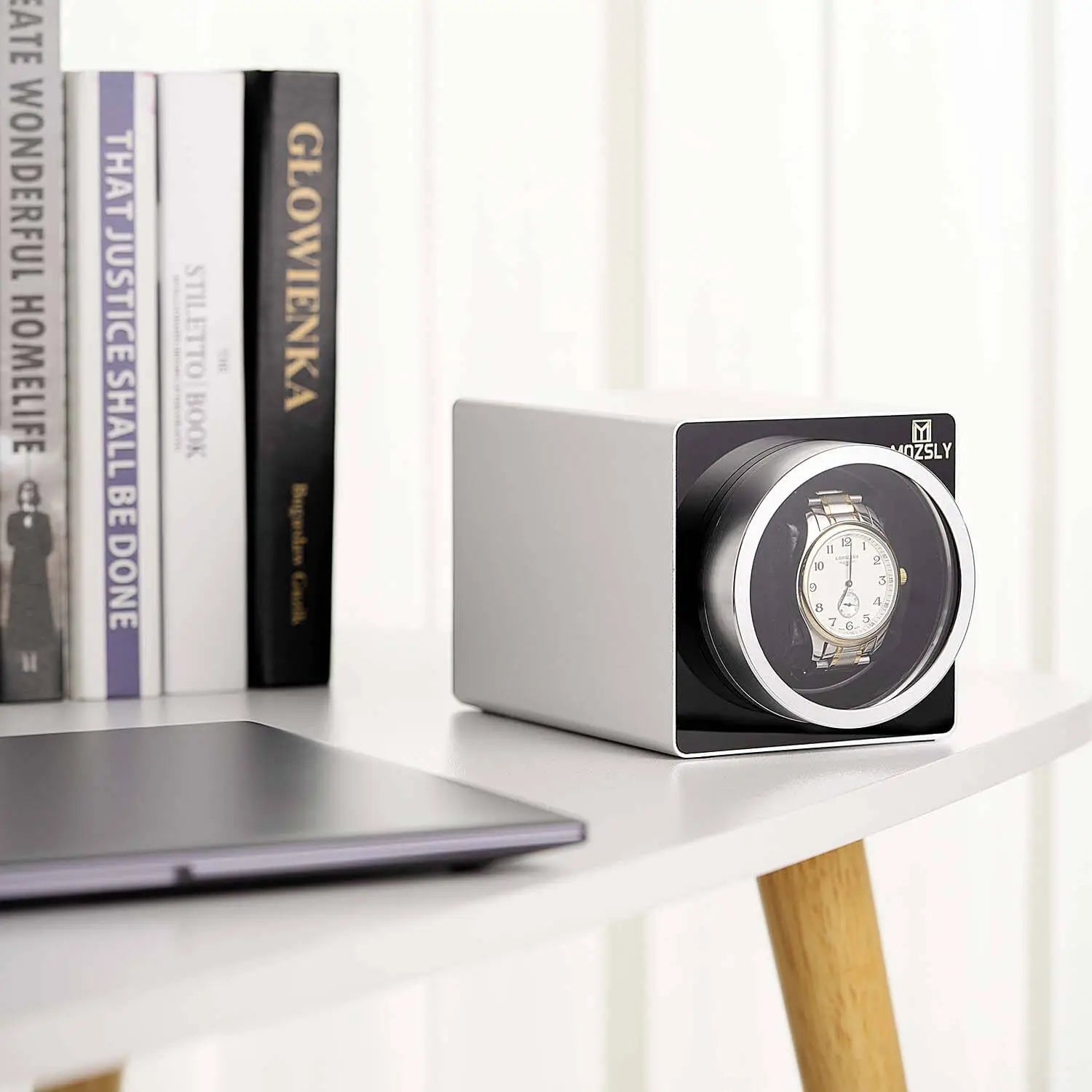 MOZSLY® Single Watch Winder - Space metal  Silver -- Mozsly