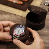 Single Genuine Leather Luxury Portable Watch Travel Roll-5